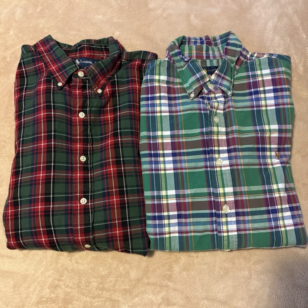 Ralph Lauren Men's XL Button Down Plaid Shirts Casual Preppy Colorful